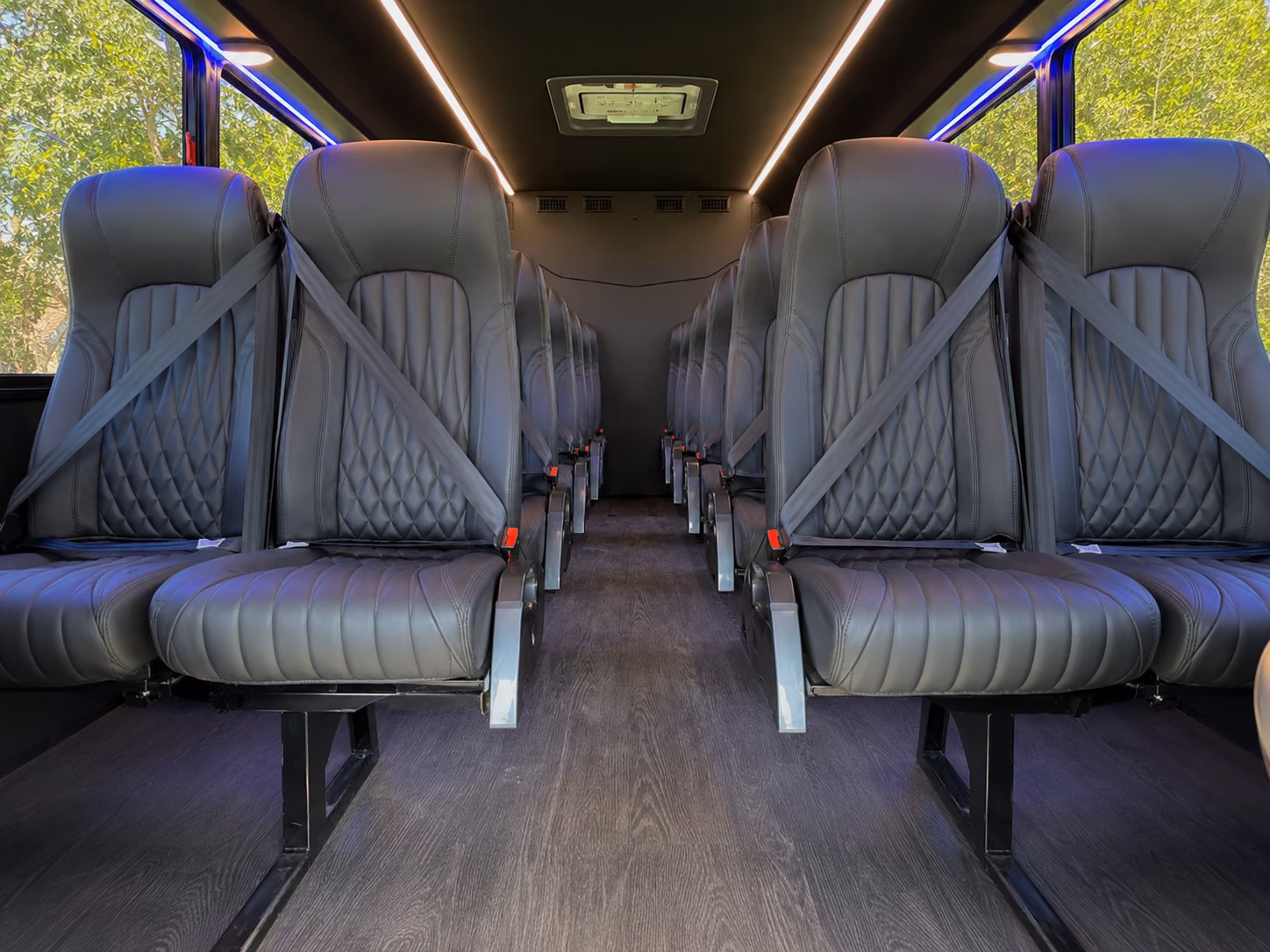 lincoln 18 passenger minibus inside
