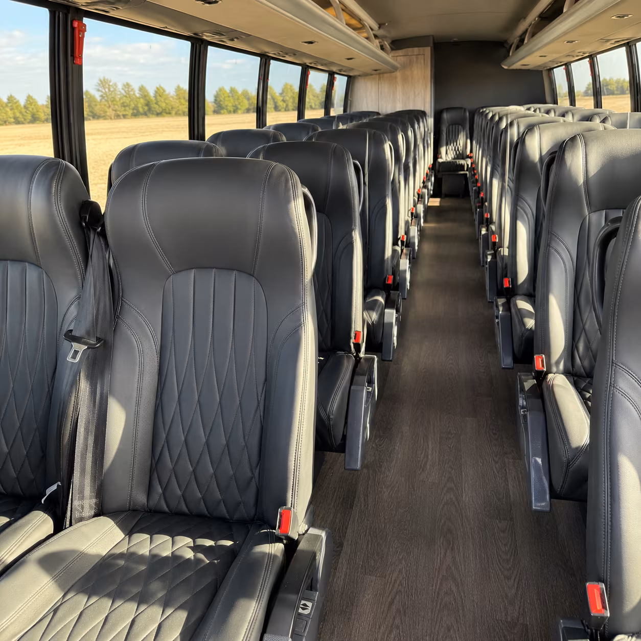 lincoln 35 passenger minibus inside