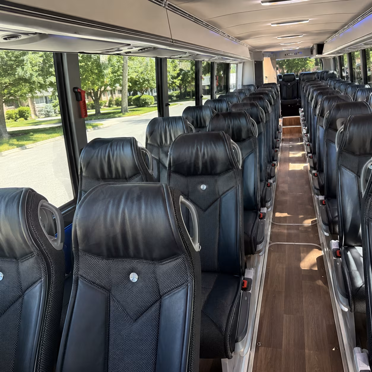 lincoln 40 passenger charter bus inside