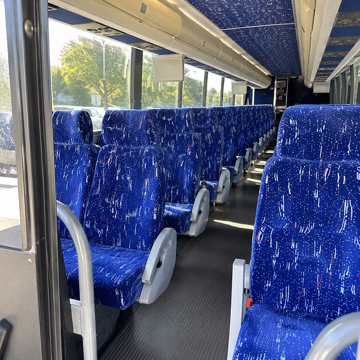 lincoln 50 passenger charter bus inside