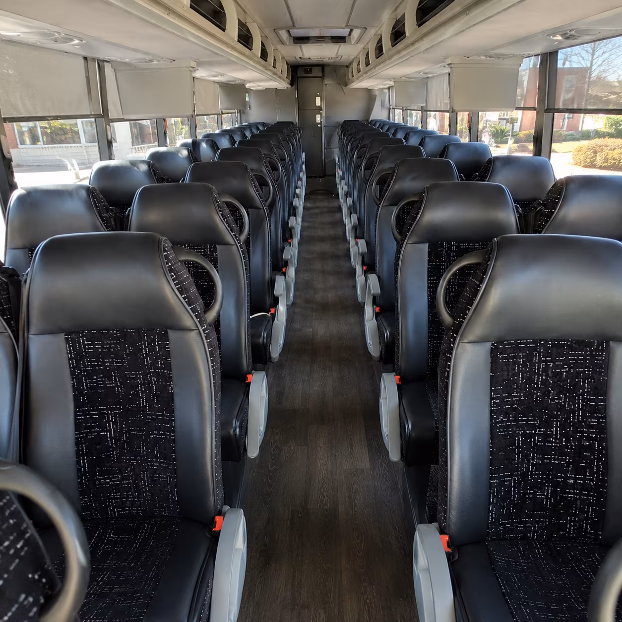 lincoln 54 passenger charter bus inside