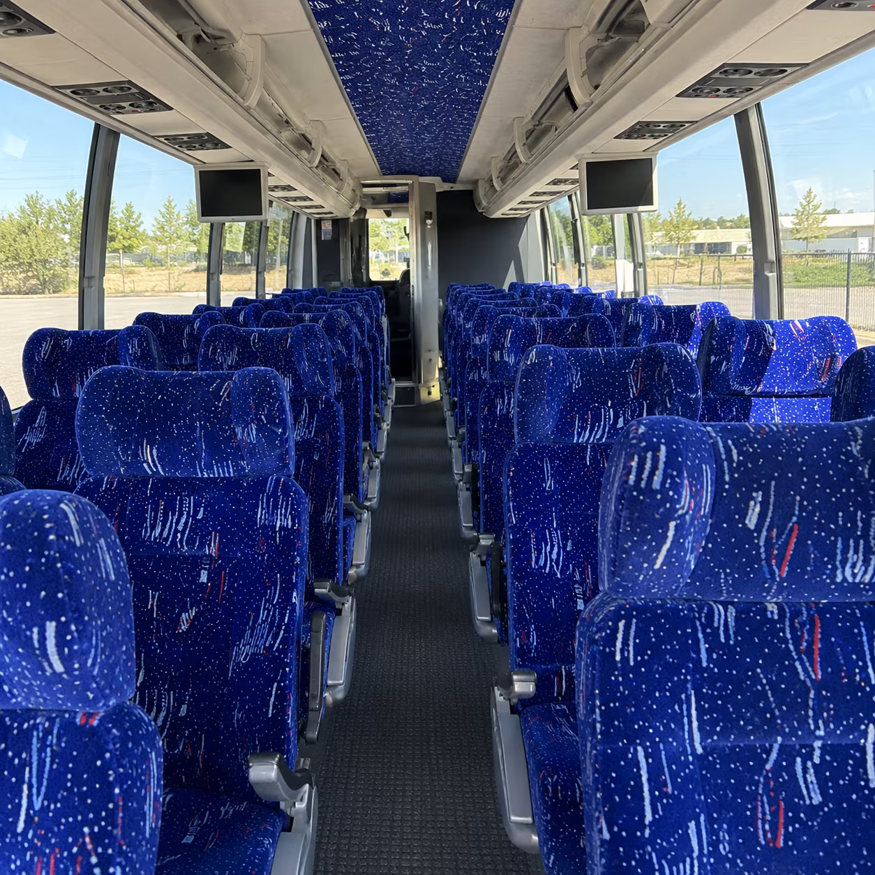 lincoln 54 passenger charter bus interior