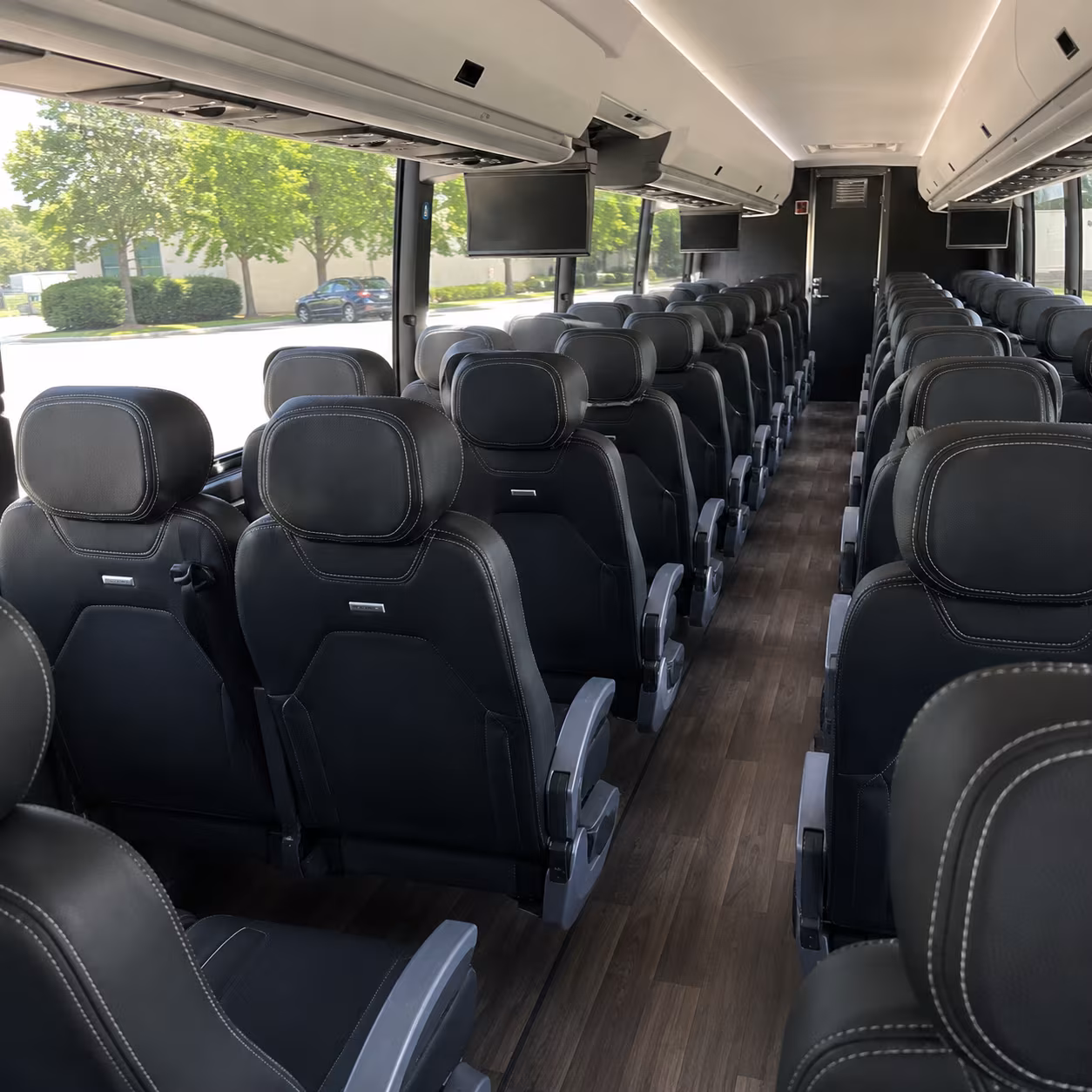lincoln 56 passenger charter bus interior